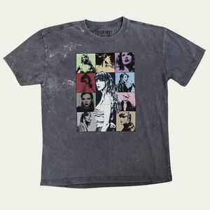 NEW Taylor Swift THE ERAS TOUR Mineral Wash Gray Short Sleeve T-Shirt size Large
